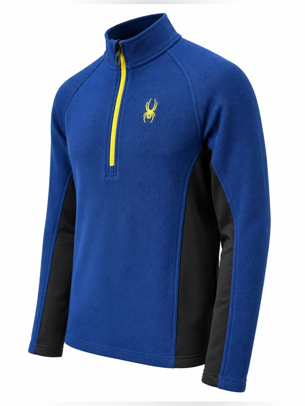 Spyder Outbound Blue Black Half Zip Fleece Ski Performance Knit Pullover Men’s M